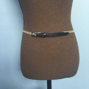 Guess Faux Leather & Mesh Skinny Belt
